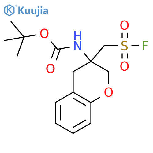 tert-butyl N-{3-(fluorosulfonyl)methyl-3,4-dihydro-2H-1-benzopyran-3-yl}carbamate structure