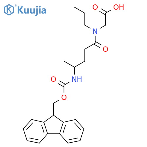 2-4-({(9H-fluoren-9-yl)methoxycarbonyl}amino)-N-propylpentanamidoacetic acid structure