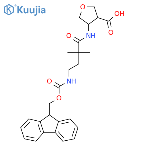 4-4-({(9H-fluoren-9-yl)methoxycarbonyl}amino)-2,2-dimethylbutanamidooxolane-3-carboxylic acid structure