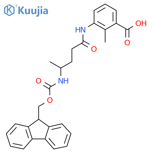 3-4-({(9H-fluoren-9-yl)methoxycarbonyl}amino)pentanamido-2-methylbenzoic acid structure