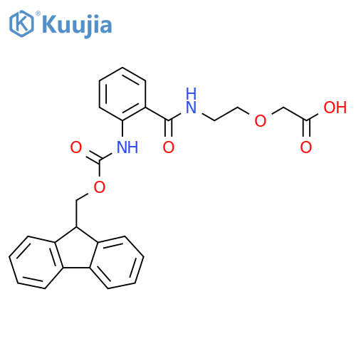 2-(2-{2-({(9H-fluoren-9-yl)methoxycarbonyl}amino)phenylformamido}ethoxy)acetic acid structure