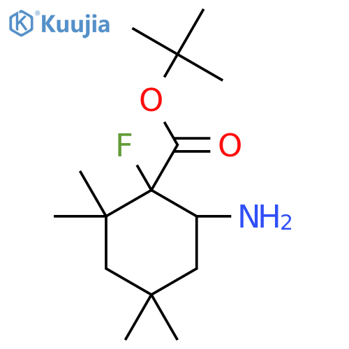 tert-butyl 6-amino-1-fluoro-2,2,4,4-tetramethylcyclohexane-1-carboxylate structure