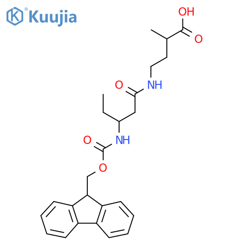 4-3-({(9H-fluoren-9-yl)methoxycarbonyl}amino)pentanamido-2-methylbutanoic acid structure