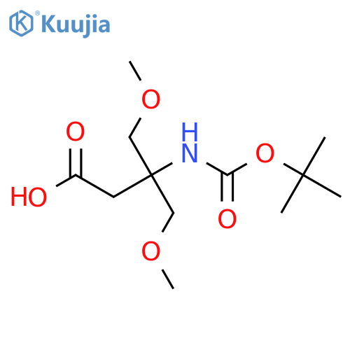 3-{(tert-butoxy)carbonylamino}-4-methoxy-3-(methoxymethyl)butanoic acid structure