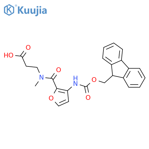 3-{1-3-({(9H-fluoren-9-yl)methoxycarbonyl}amino)furan-2-yl-N-methylformamido}propanoic acid structure