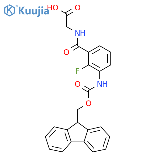 2-{3-({(9H-fluoren-9-yl)methoxycarbonyl}amino)-2-fluorophenylformamido}acetic acid structure