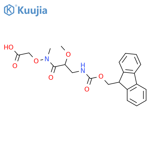 2-{3-({(9H-fluoren-9-yl)methoxycarbonyl}amino)-2-methoxy-N-methylpropanamidooxy}acetic acid structure