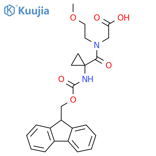 2-{1-1-({(9H-fluoren-9-yl)methoxycarbonyl}amino)cyclopropyl-N-(2-methoxyethyl)formamido}acetic acid structure