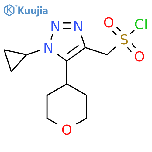 1-cyclopropyl-5-(oxan-4-yl)-1H-1,2,3-triazol-4-ylmethanesulfonyl chloride structure