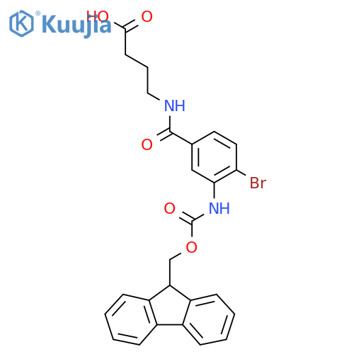 4-{4-bromo-3-({(9H-fluoren-9-yl)methoxycarbonyl}amino)phenylformamido}butanoic acid structure