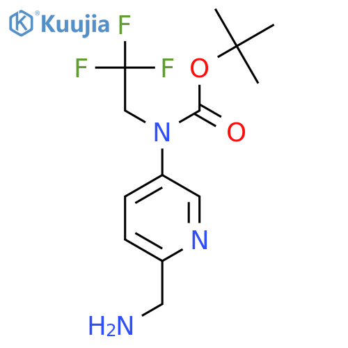 tert-butyl N-6-(aminomethyl)pyridin-3-yl-N-(2,2,2-trifluoroethyl)carbamate structure