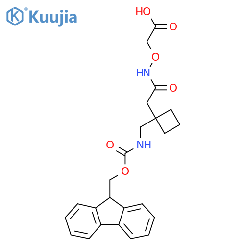 2-(2-{1-({(9H-fluoren-9-yl)methoxycarbonyl}amino)methylcyclobutyl}acetamido)oxyacetic acid structure