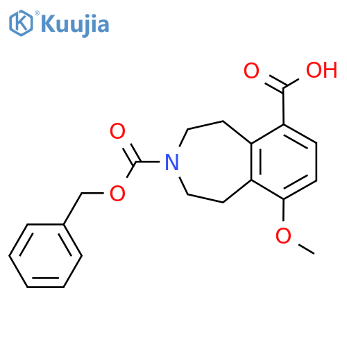 3-(benzyloxy)carbonyl-9-methoxy-2,3,4,5-tetrahydro-1H-3-benzazepine-6-carboxylic acid structure