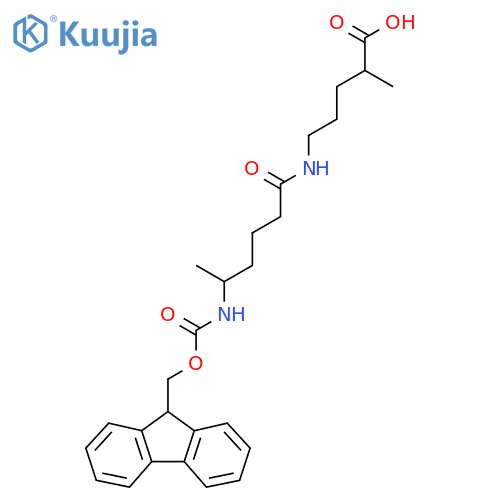 5-5-({(9H-fluoren-9-yl)methoxycarbonyl}amino)hexanamido-2-methylpentanoic acid structure