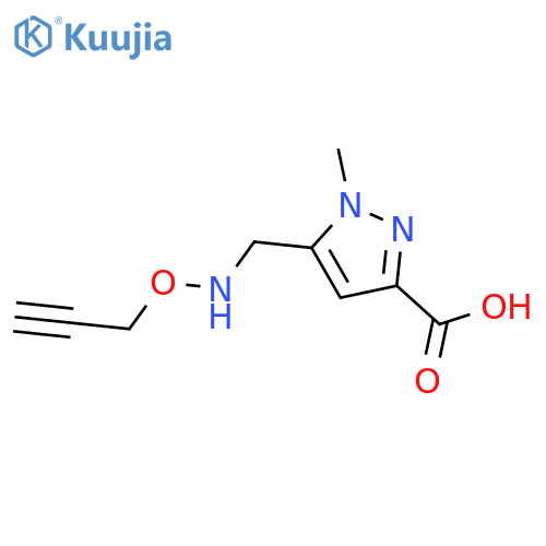 1-methyl-5-{(prop-2-yn-1-yloxy)aminomethyl}-1H-pyrazole-3-carboxylic acid structure