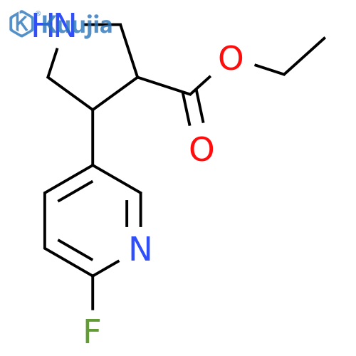 ethyl 4-(6-fluoropyridin-3-yl)pyrrolidine-3-carboxylate structure