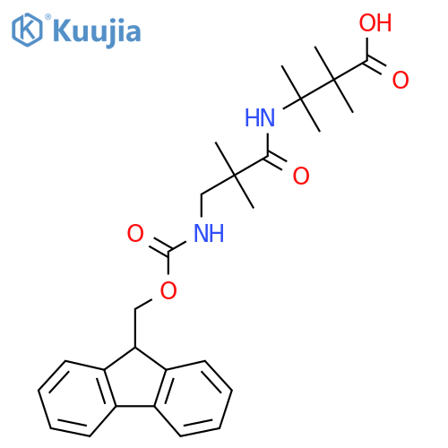 3-3-({(9H-fluoren-9-yl)methoxycarbonyl}amino)-2,2-dimethylpropanamido-2,2,3-trimethylbutanoic acid structure