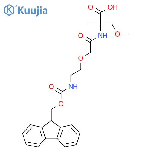 2-{2-2-({(9H-fluoren-9-yl)methoxycarbonyl}amino)ethoxyacetamido}-3-methoxy-2-methylpropanoic acid structure