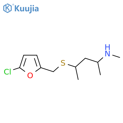 (4-{(5-chlorofuran-2-yl)methylsulfanyl}pentan-2-yl)(methyl)amine structure