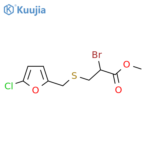 methyl 2-bromo-3-{(5-chlorofuran-2-yl)methylsulfanyl}propanoate structure