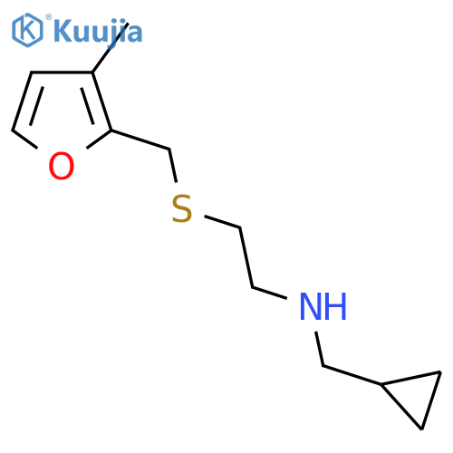(cyclopropylmethyl)(2-{(3-methylfuran-2-yl)methylsulfanyl}ethyl)amine structure