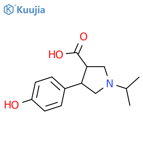 4-(4-hydroxyphenyl)-1-(propan-2-yl)pyrrolidine-3-carboxylic acid structure