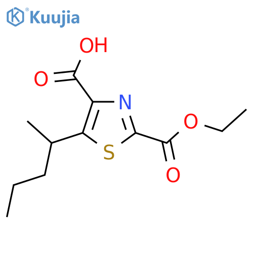 2-(ethoxycarbonyl)-5-(pentan-2-yl)-1,3-thiazole-4-carboxylic acid structure