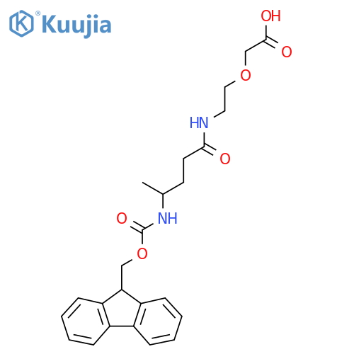2-{2-4-({(9H-fluoren-9-yl)methoxycarbonyl}amino)pentanamidoethoxy}acetic acid structure