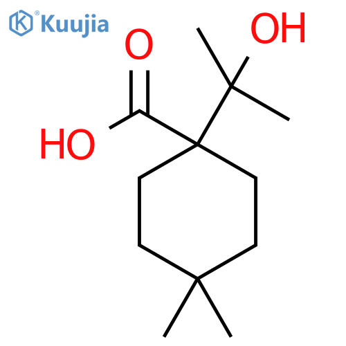 1-(2-hydroxypropan-2-yl)-4,4-dimethylcyclohexane-1-carboxylic acid structure