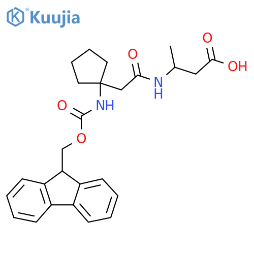 3-{2-1-({(9H-fluoren-9-yl)methoxycarbonyl}amino)cyclopentylacetamido}butanoic acid structure
