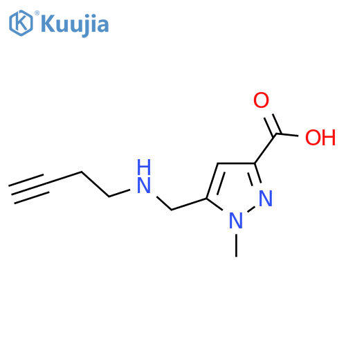 5-{(but-3-yn-1-yl)aminomethyl}-1-methyl-1H-pyrazole-3-carboxylic acid structure