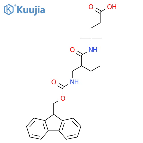 4-{2-({(9H-fluoren-9-yl)methoxycarbonyl}amino)methylbutanamido}-4-methylpentanoic acid structure