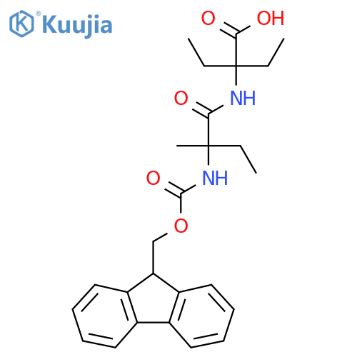 2-ethyl-2-2-({(9H-fluoren-9-yl)methoxycarbonyl}amino)-2-methylbutanamidobutanoic acid structure