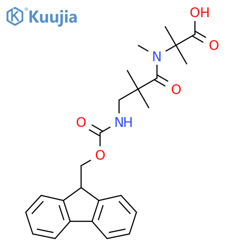 2-3-({(9H-fluoren-9-yl)methoxycarbonyl}amino)-N,2,2-trimethylpropanamido-2-methylpropanoic acid structure