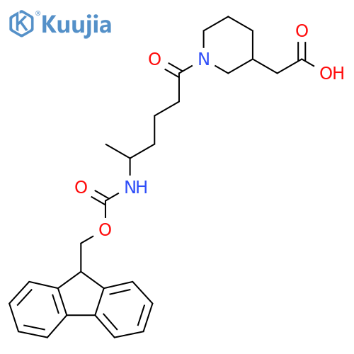 2-{1-5-({(9H-fluoren-9-yl)methoxycarbonyl}amino)hexanoylpiperidin-3-yl}acetic acid structure