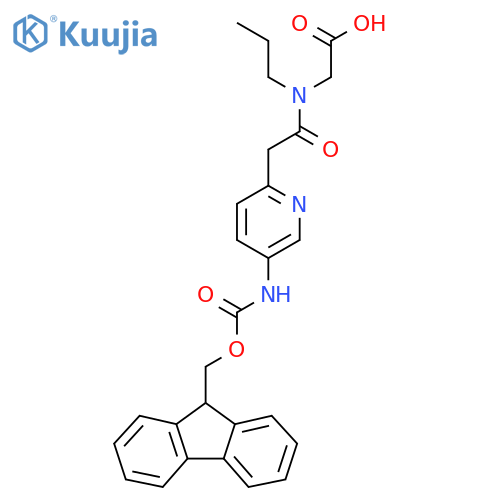 2-{2-5-({(9H-fluoren-9-yl)methoxycarbonyl}amino)pyridin-2-yl-N-propylacetamido}acetic acid structure