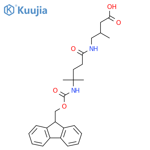 4-4-({(9H-fluoren-9-yl)methoxycarbonyl}amino)-4-methylpentanamido-3-methylbutanoic acid structure