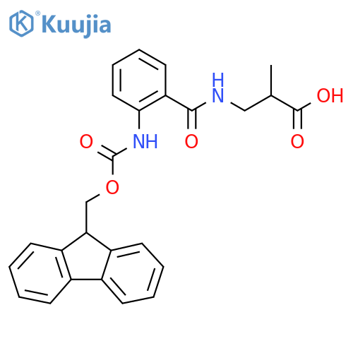 3-{2-({(9H-fluoren-9-yl)methoxycarbonyl}amino)phenylformamido}-2-methylpropanoic acid structure