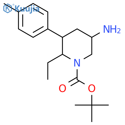 tert-butyl 5-amino-2-ethyl-3-(4-methylphenyl)piperidine-1-carboxylate structure