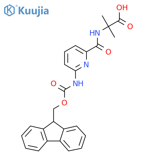 2-{6-({(9H-fluoren-9-yl)methoxycarbonyl}amino)pyridin-2-ylformamido}-2-methylpropanoic acid structure