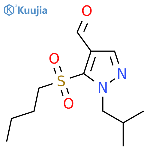 5-(butane-1-sulfonyl)-1-(2-methylpropyl)-1H-pyrazole-4-carbaldehyde structure