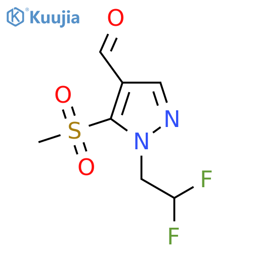 1-(2,2-difluoroethyl)-5-methanesulfonyl-1H-pyrazole-4-carbaldehyde structure