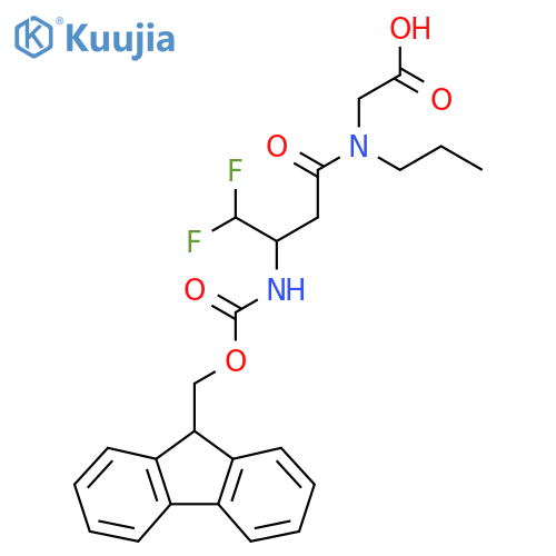 2-3-({(9H-fluoren-9-yl)methoxycarbonyl}amino)-4,4-difluoro-N-propylbutanamidoacetic acid structure