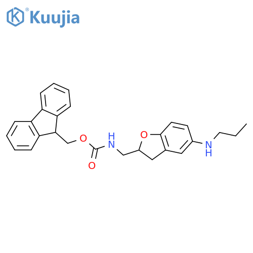 9H-fluoren-9-ylmethyl N-{5-(propylamino)-2,3-dihydro-1-benzofuran-2-ylmethyl}carbamate structure