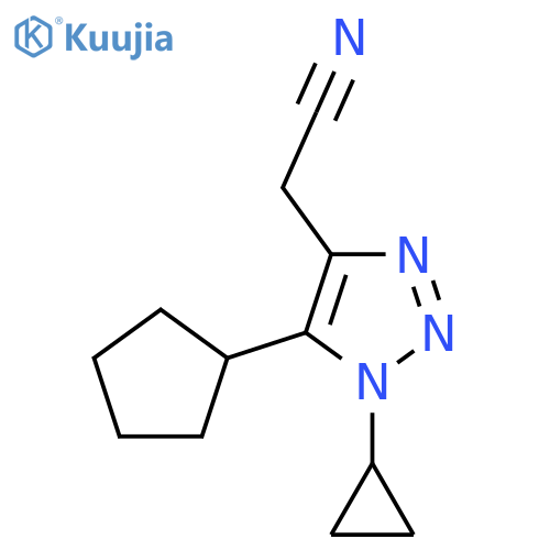 2-(5-cyclopentyl-1-cyclopropyl-1H-1,2,3-triazol-4-yl)acetonitrile structure