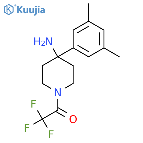 1-4-amino-4-(3,5-dimethylphenyl)piperidin-1-yl-2,2,2-trifluoroethan-1-one structure