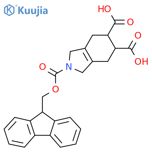 2-(9H-fluoren-9-ylmethoxy)carbonyl-2,3,4,5,6,7-hexahydro-1H-isoindole-5,6-dicarboxylic acid structure