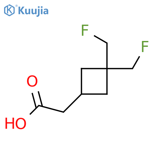 2-3,3-bis(fluoromethyl)cyclobutylacetic acid structure