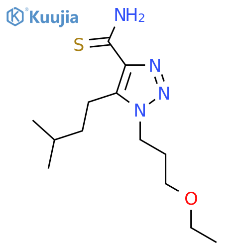 1-(3-ethoxypropyl)-5-(3-methylbutyl)-1H-1,2,3-triazole-4-carbothioamide structure
