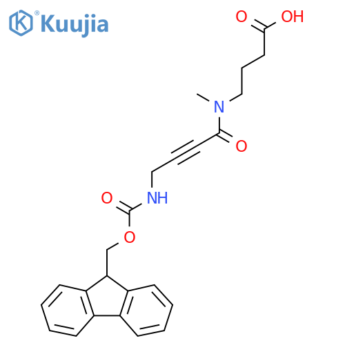 4-4-({(9H-fluoren-9-yl)methoxycarbonyl}amino)-N-methylbut-2-ynamidobutanoic acid structure